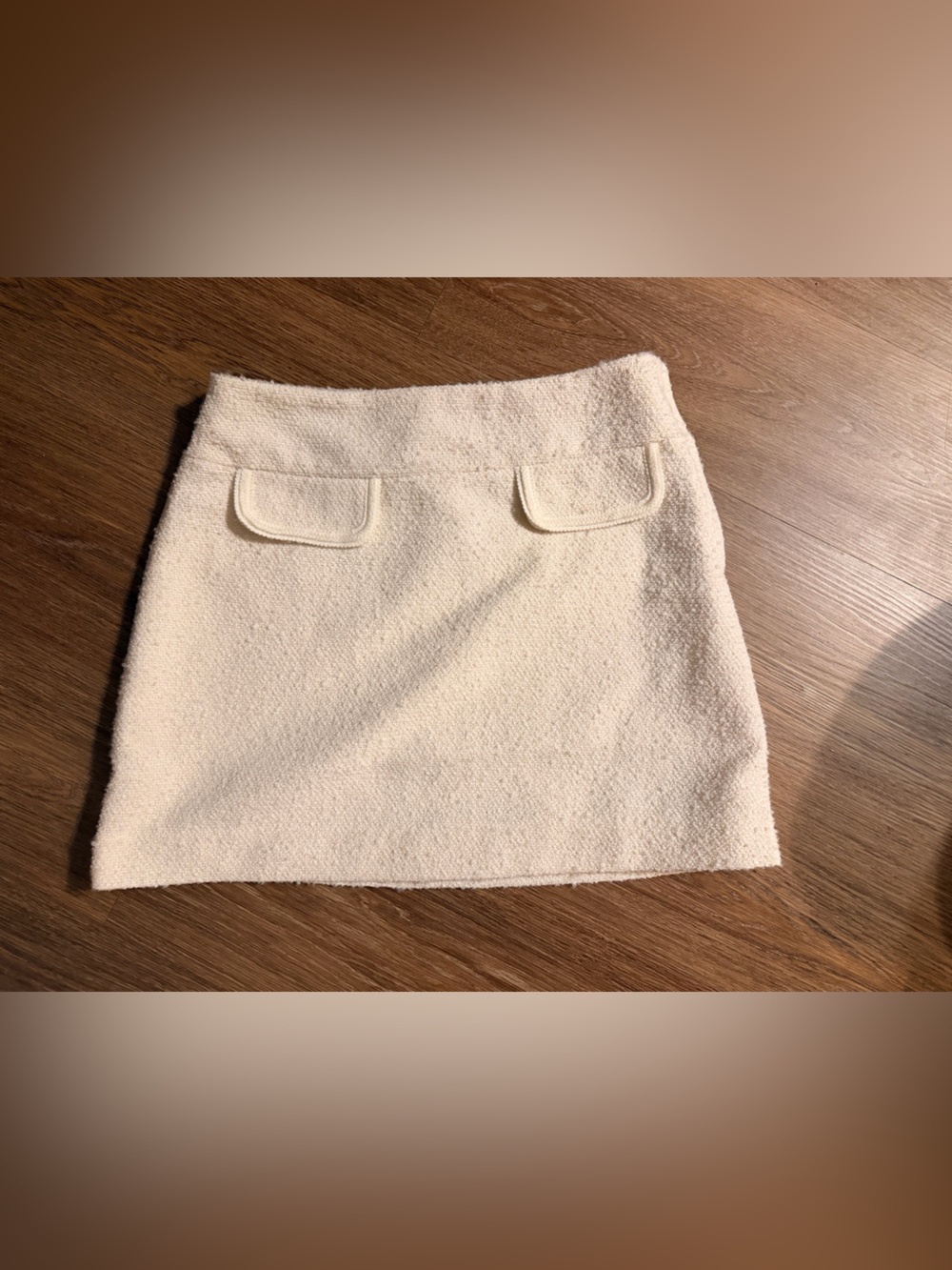 H&M Cream Bouclé Mini Skirt